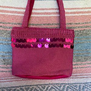 90s girasole fuchsia hot pink sequin woven purse